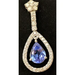 Tanzanite and Diamond Earrings, 14K Gold, Gorgeous and Rare 8ctw Tanzanite & Diamonds in 14K Gold
