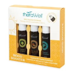 TheraWell Essential Oil Rollerball Set 3 Pack- Mood Booster
