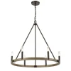 Transitions 6-Lght Chandelier Rustic Aspen Finish