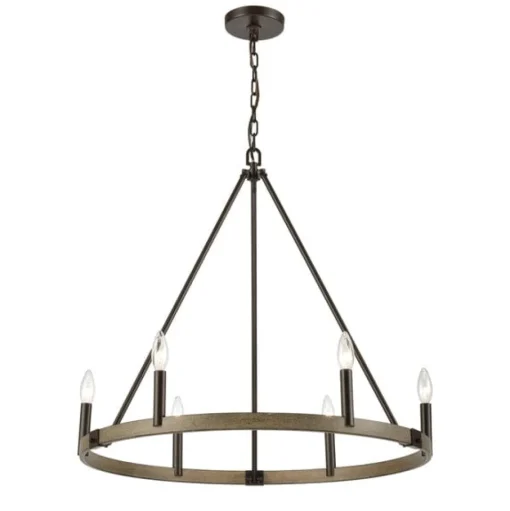 Transitions 6-Lght Chandelier Rustic Aspen Finish