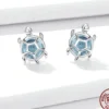 Turtle Stud Earrings Sterling Silver