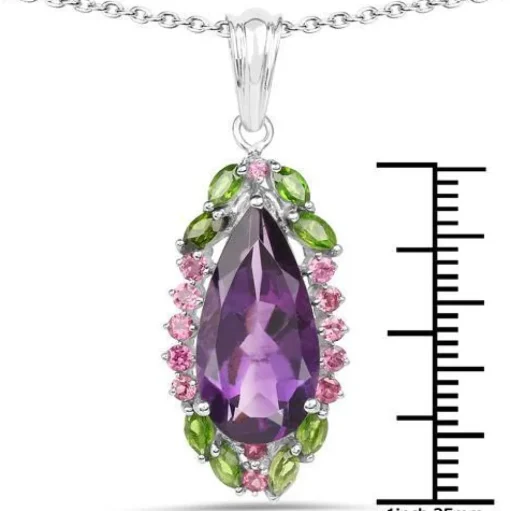 Unique Multi-Gemstone Pendant in Sterling Silver