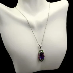 Unique Multi-Gemstone Pendant in Sterling Silver