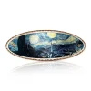 Van Gogh Almond Blossom and Sunflower Copper Barrettes, Handmade in the USA