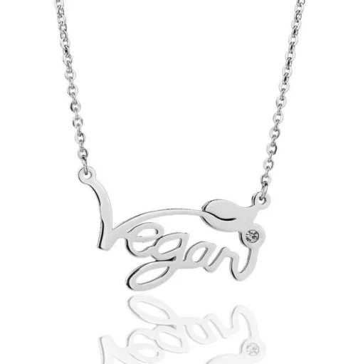 Vegan Stainless Steel Necklace & Ring in Silver, Gold and Rose Gold Tone, Great Gift! Great MESSAGE!