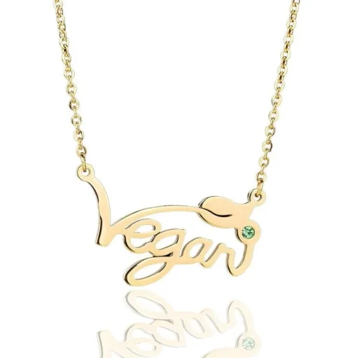 Vegan Stainless Steel Necklace & Ring in Silver, Gold and Rose Gold Tone, Great Gift! Great MESSAGE!