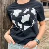 Western 'Cow Heart' Black Tee by American Farm Company