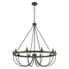 Williamson 10-Light Metal Chandelier Black