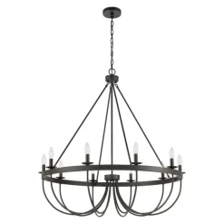 Williamson 10-Light Metal Chandelier Black