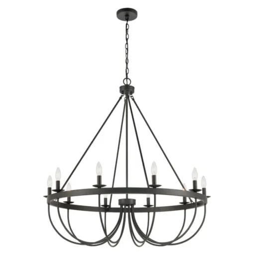 Williamson 10-Light Metal Chandelier Black