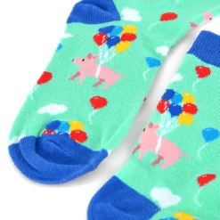 Women's Cute Pigs with Balloons Socks--Pigs Trying to Fly! *