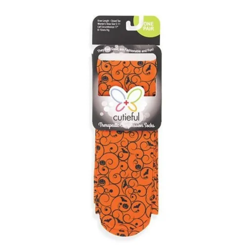 Women's Halloween Therapeutic Compression Socks - 2 Styles to Look Cute while helping rescued animals!