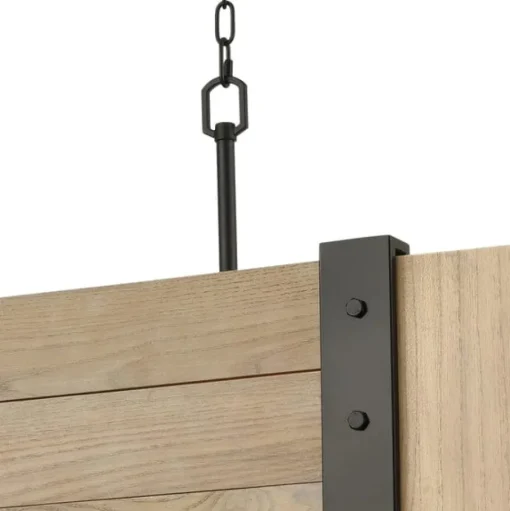 Wooden Crate 5-Lght Islandw/Slatted Wood Shade