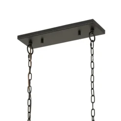 Wooden Crate 5-Lght Islandw/Slatted Wood Shade
