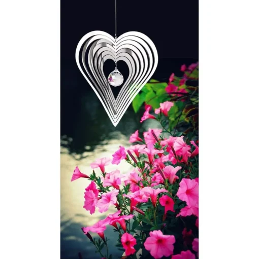 Woodstock Chimes Crystal Heart "Shimmer" Spinning Heart