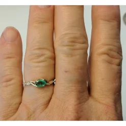 Zambian Emerald with Diamonds in 14K Gold, Exquisite yet Affordable!