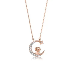 Zodiac Baby Animal Necklaces-Chinese Zodiac Cute Rose Gold Plated Sterling Silver